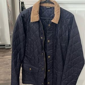 Men’s medium Barbour quilted navy jacket EUC